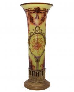 JARRÓN DE VIDRIO Y BRONCE, FRANCIA SIGLO XX